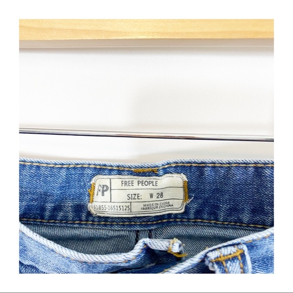 Free People High Rise Straight Crop Fray Leg Denim Jeans - Picture 8 of 11
